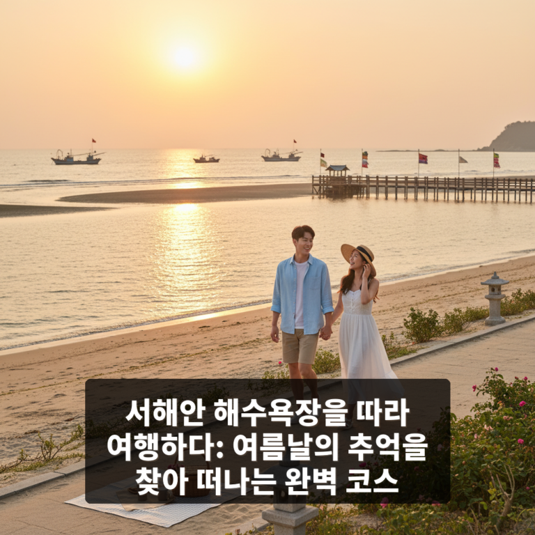 서해안 해수욕장을 따라 여행하다