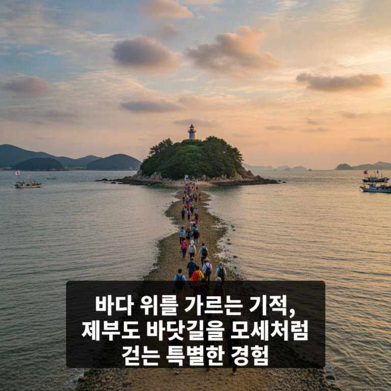 제부도 바닷길을 가르고 모세처럼 걷기