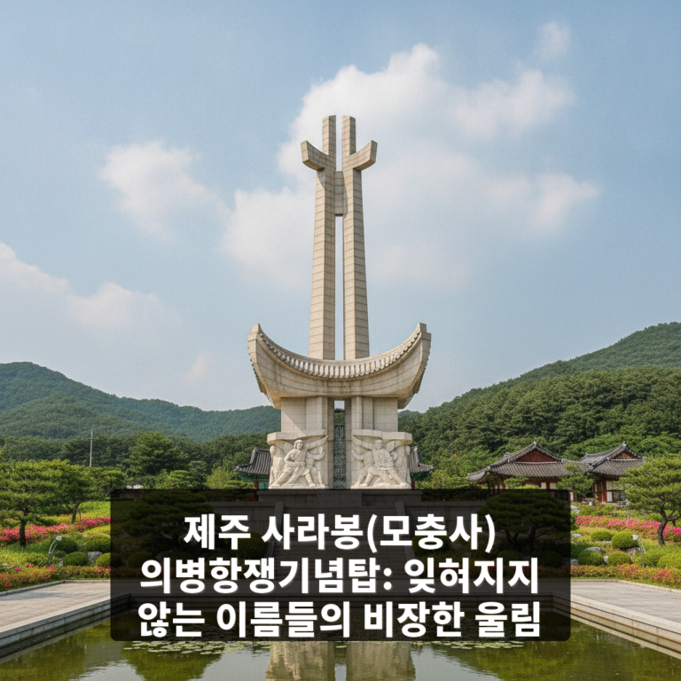 사라봉(모충사) 의병항쟁기념탑