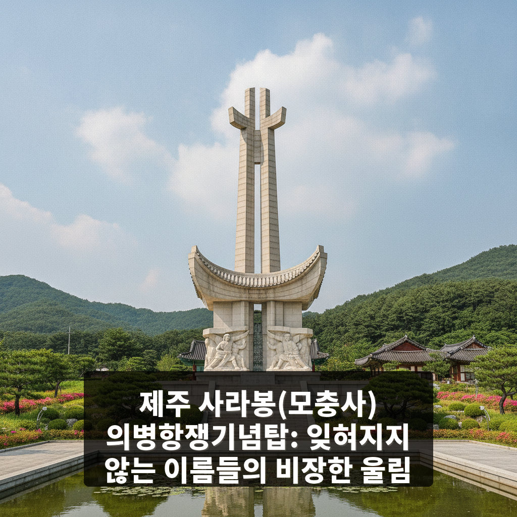 사라봉(모충사) 의병항쟁기념탑