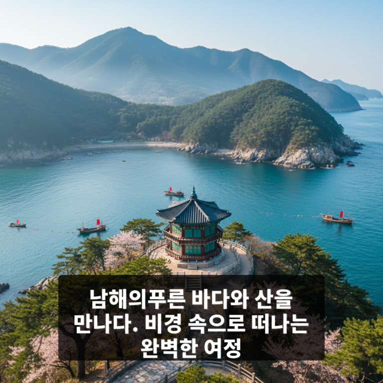 남해의푸른 바다와 산을 만나다.